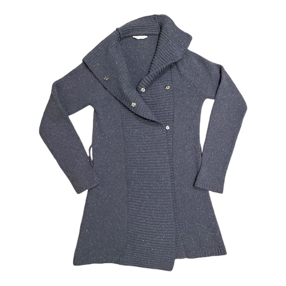 Carve Designs Cardigan Wool Silk Long Cardigan Sweater Coat Blue Size Medium - Picture 1 of 11